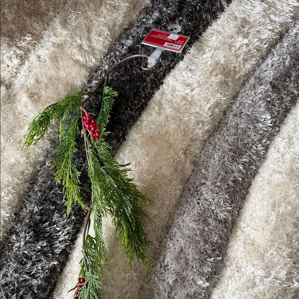 Pine Garland with Red Berry Accents